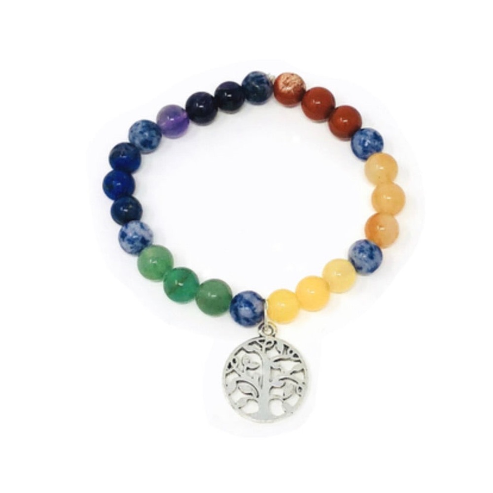 7 Chakra beads with Tree of life charm Bracelet